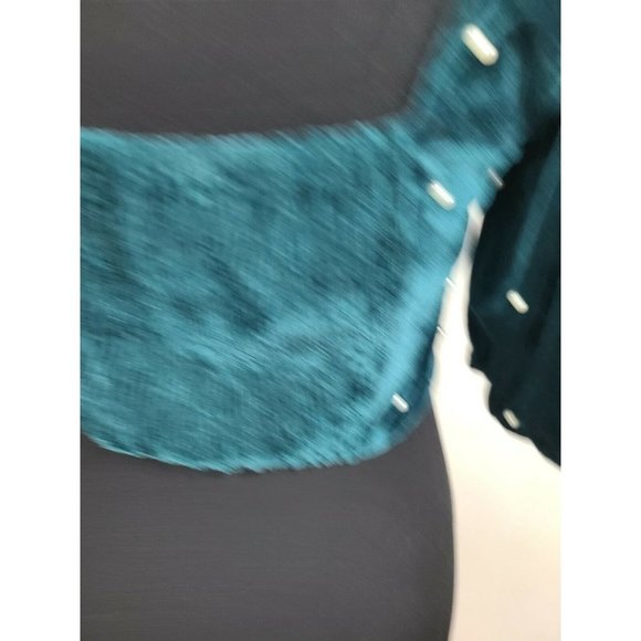 Urban Outfitters Dark Green Velvet Embellished Perla Crop Top Size Medium - Picture 7 of 9